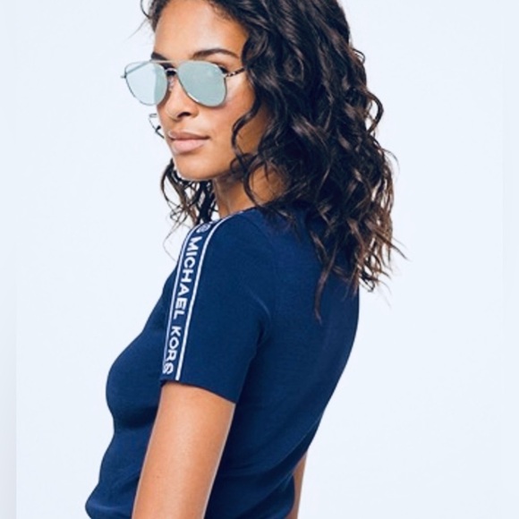 Michael Kors | Logo Tape Crewneck T-Shirt Size Medium - Picture 1 of 5